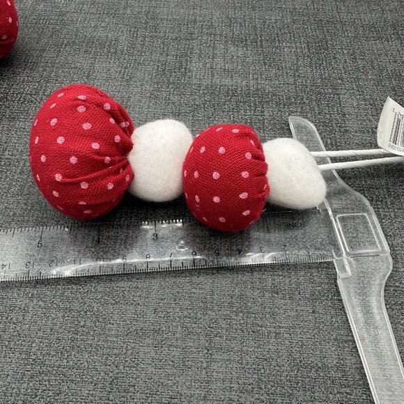 Christmas Picks Lot Mushroom Crafts Fabric Felt Holiday Wreath Pixie Cap Fairy - Picture 5 of 7